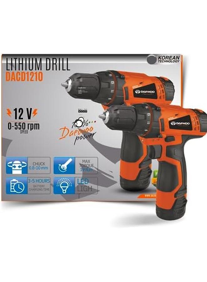 DAEWOO Cordless Drill 12 V With Lithium Battery - Image 2