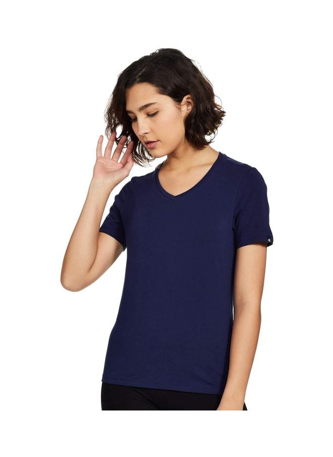 JOCKEY - Jockey 1359 Women Super Combed Cotton Elastane Stretch Regular Fit Solid V Neck Half Sleeve T Shirt - Image 1