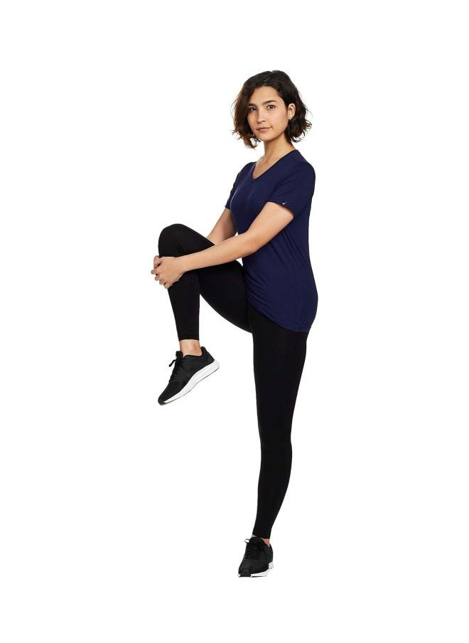 JOCKEY - Jockey 1359 Women Super Combed Cotton Elastane Stretch Regular Fit Solid V Neck Half Sleeve T Shirt - Image 1