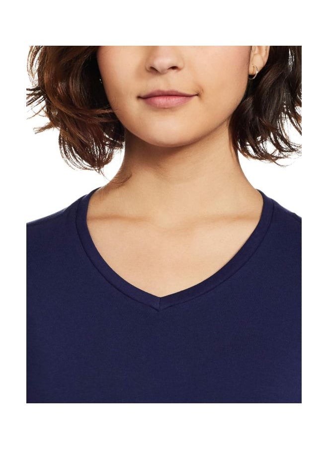 JOCKEY - Jockey 1359 Women Super Combed Cotton Elastane Stretch Regular Fit Solid V Neck Half Sleeve T Shirt - Image 1