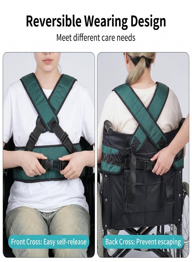 KUAZIDAR Reversible Wear Wheelchair Torso Support Vest with Quick Release Buckle, Breathable Padded Shoulder Harness, Adjustable Chest Support Belt for Elderly - Image 2