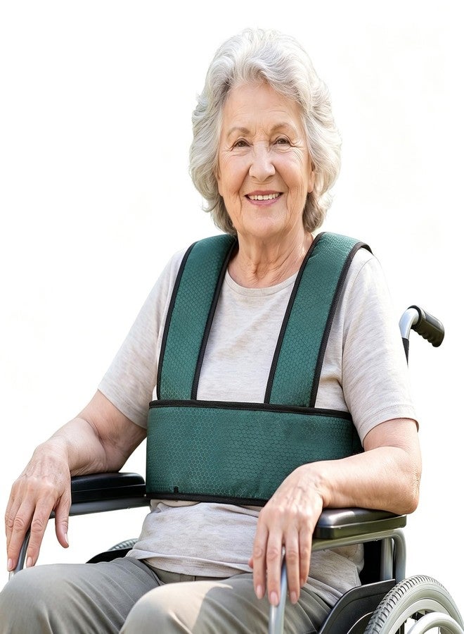 KUAZIDAR Reversible Wear Wheelchair Torso Support Vest with Quick Release Buckle, Breathable Padded Shoulder Harness, Adjustable Chest Support Belt for Elderly - Image 1