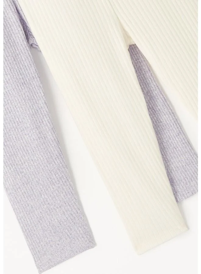 JUNE June Baby Girl Soft Winter 2-Piece Tight Lilac - Ecru