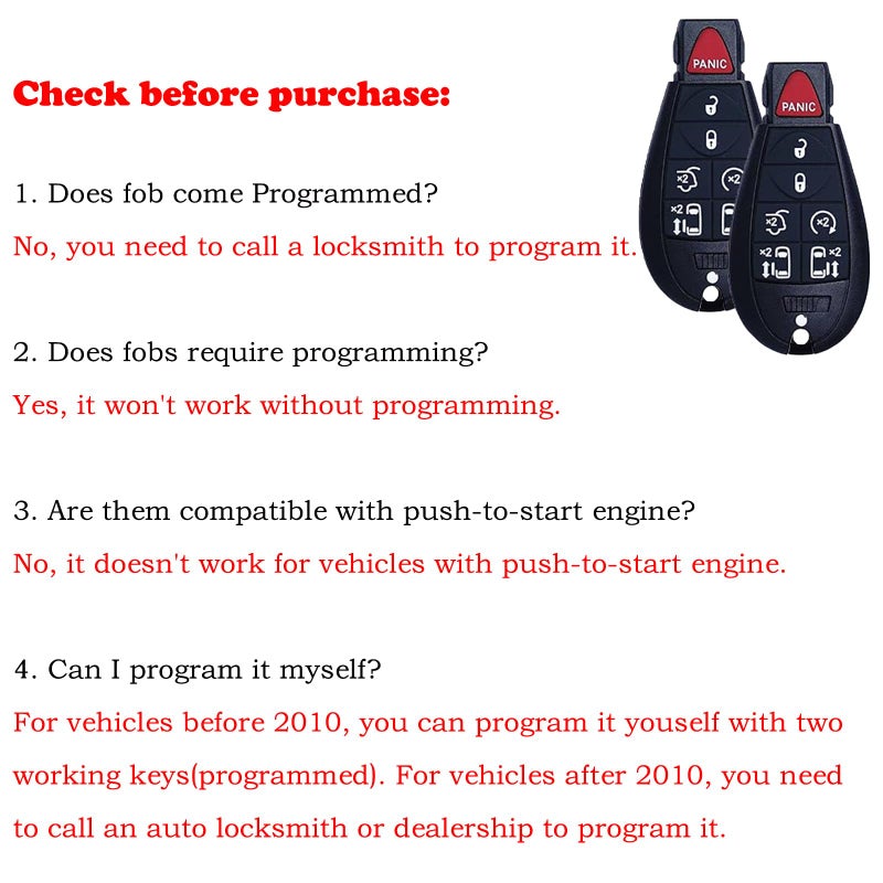 MechanMagic Key Fob Replacement Compatible for Chrysler Town and Country Dodge Grand Caravan 2008-2020 Car Keyless Entry Remote Control M3N5WY783X IYZ-C01C - Image 2