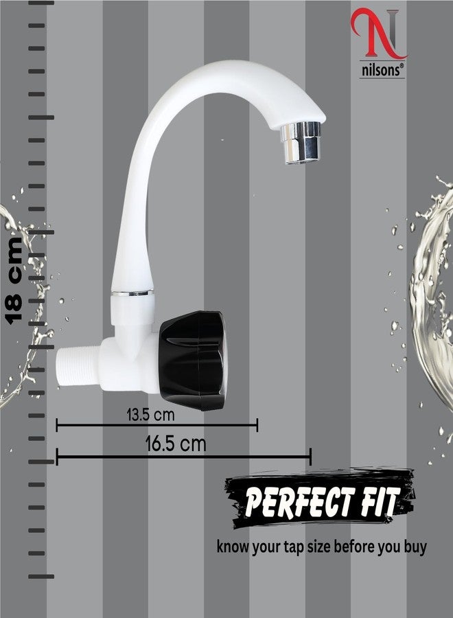 Nilsons PVC Sink Cock Water Tap | Swan Neck Table Mounted Faucet for Kitchen & Wash Basin | Leak-Proof Plastic Body (Pack of 1) - Image 4