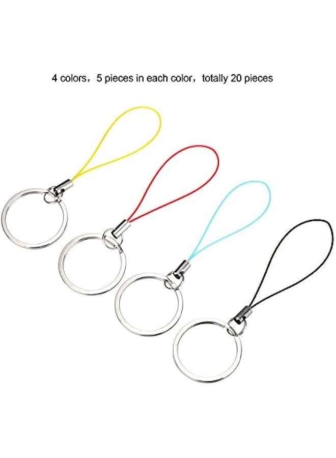 20 Pieces Nylon Flash Drive Lanyard Keyrings with Color Strap for ID Card USB ID Card MP3 Player Keys Cellphone Keychain, 4 Colors  - Image 2