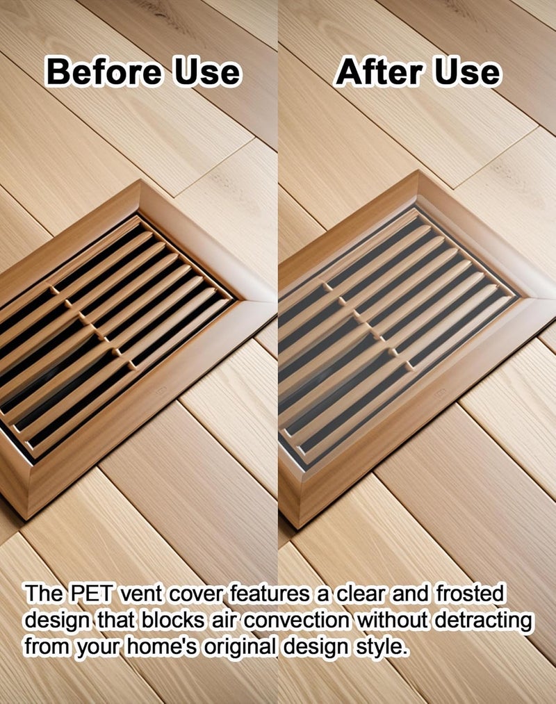 A ANYSSI 4 Pack PET Vent Covers with Nano Adhesive 55 X 12 for Floor Wall Ceiling Vents and Air Registers for RV Home Office AC Vents NonMagnetic Fits on Plastic Wood Iron Aluminum Vent Covers - Image 4