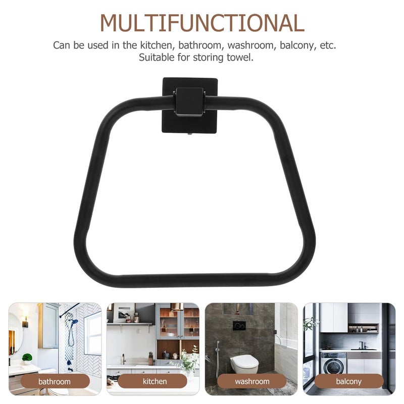 Stainless Steel Towel Ring Holder Wall Mounted Space Saving Kitchen Bathroom Accessory - Image 4
