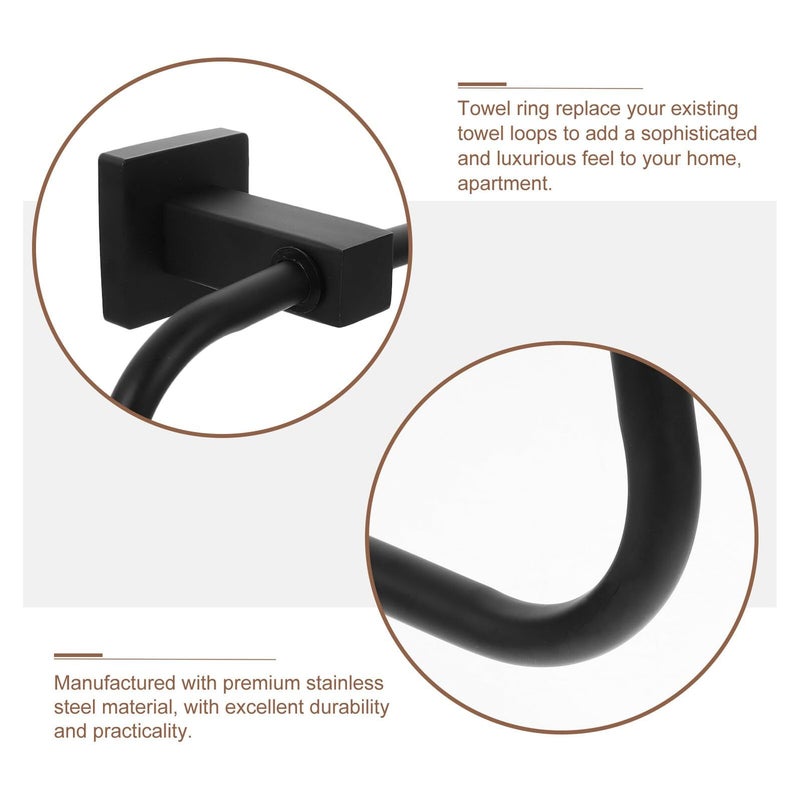 Stainless Steel Towel Ring Holder Wall Mounted Space Saving Kitchen Bathroom Accessory - Image 5