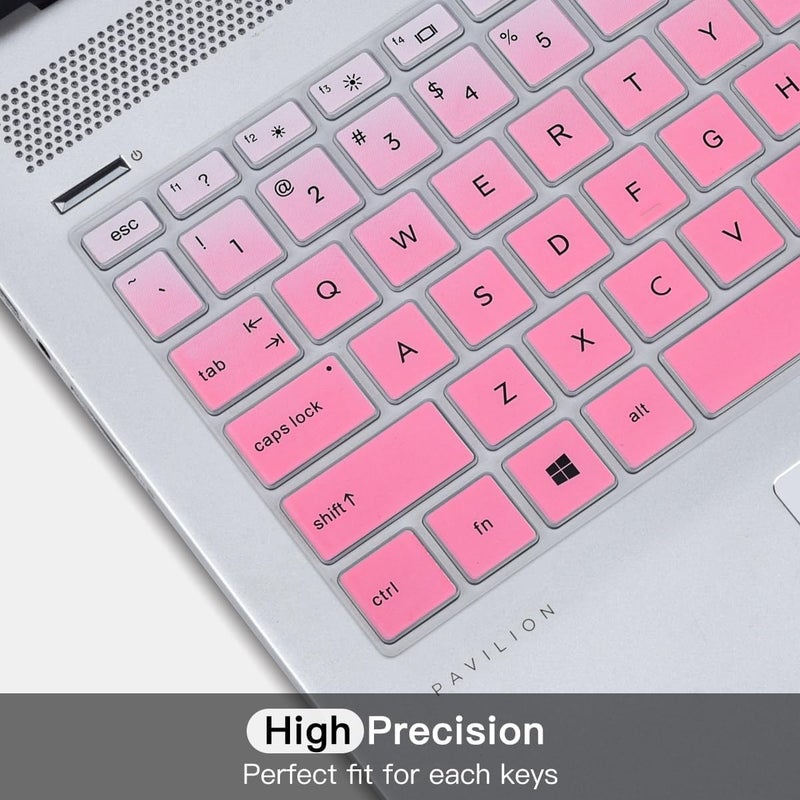 imComor Keyboard Cover for HP Laptop 15-db 15-dw 15-dy 15-da 15-bs/bw 15-ef 15t 15z 15.6" Model 15-db0011dx 15-dy1043dx/dy1051wm 15-dw0037wm/dw1083wm 15-ef1001ds, HP 17-by/bs/ca 17.3 Keyboard Skin, Ombre Pink - Image 3