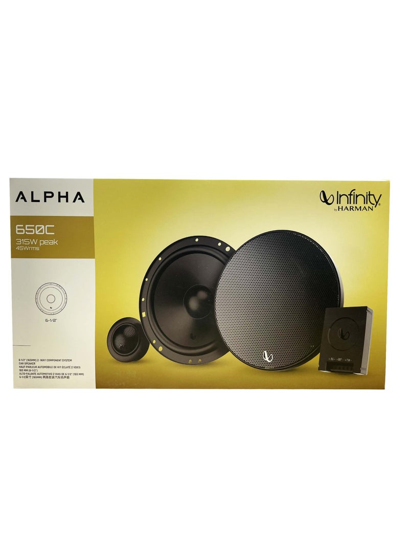 Infinity Alpha 650C – 6.5" 2-Way Component Car Audio Speakers | 315W Max Power, 45W RMS - Image 2