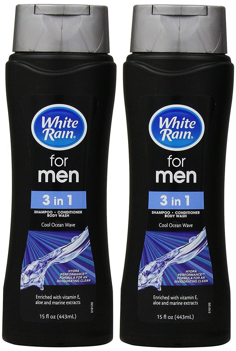 White Rain for Men 3 in 1 Shampoo/Conditioner/Body Wash Cool Ocean Wave - 15 oz, Pack of 2 - Image 4