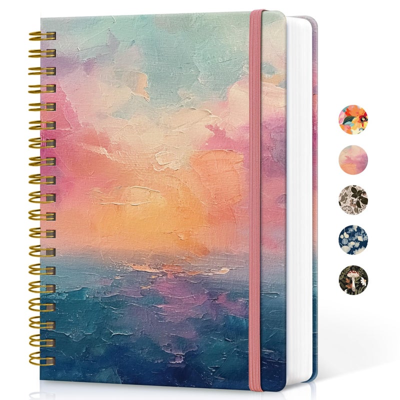 Taja Lined Spiral Notebook Journal for Work, 300 Pages Thick B5 (7.1"x10") College Ruled Journal for Women & Writing, Hardcover Notebook for Note Taking, Perfect for Office Home School Supplies, Sunset - Image 1