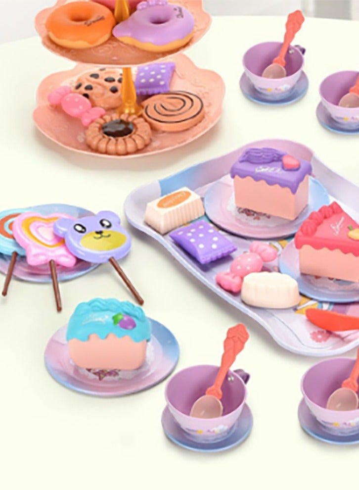 Bukela Tea Set for Little Girls, Birthday Gift for Age 3 4 5 6 Year Old, Toddler Toys Tea Party Set for Little Girls, Princess Kids Kitchen Pretend Toy with Tin Tea Set - Image 5