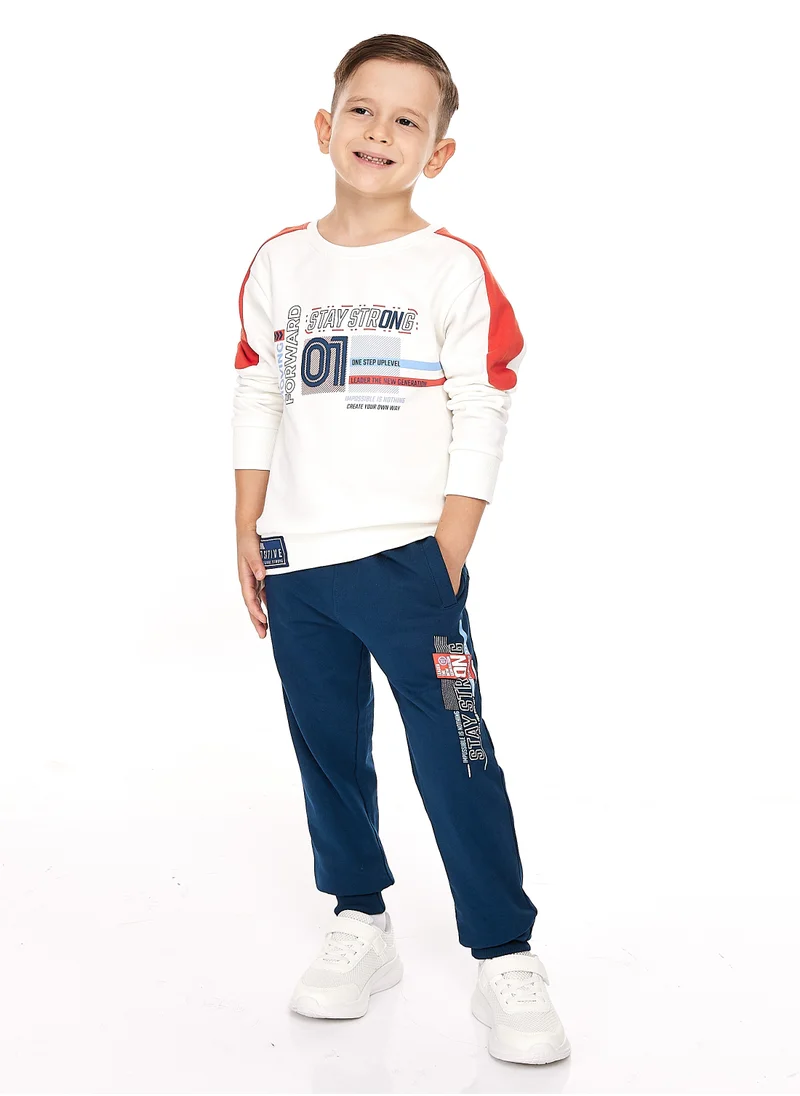 victor and jane Boys' 2-Piece Cut & sew Sweatshirt with Matching Joggers