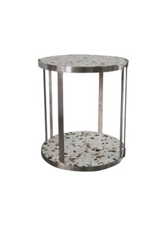 DANUBE HOME Venveto Round End Table - White Pattern  - Image 2