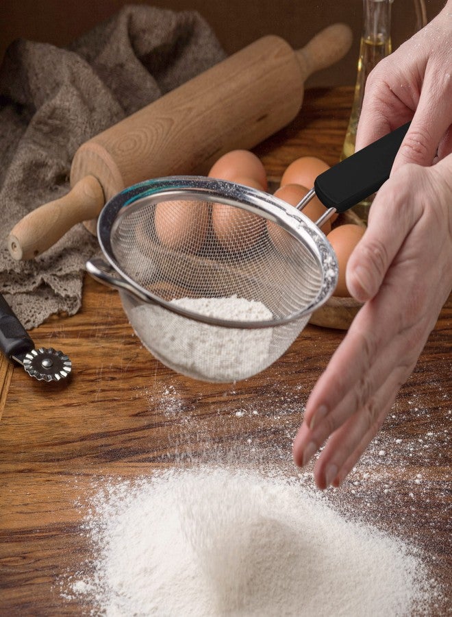 Kafoor 5.5" Fine Mesh Strainer with thermo plastic rubber handle - Sieve Fine Mesh Stainless Steel - Ideal to Sift Flour, Icing Sugar, Fruits and Vegetables. - Image 3