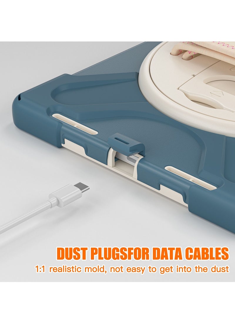 GULFLINK Full Body Cover with 360 Rotating Hand Strap & Shoulder Strap, Heavy Duty Shockproof Case for  ipad 10th 10.9 inch 2022（A2757/A2777）Cornflower blue - Image 3