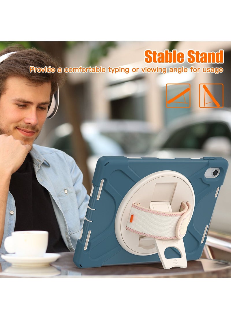 GULFLINK Full Body Cover with 360 Rotating Hand Strap & Shoulder Strap, Heavy Duty Shockproof Case for  ipad 10th 10.9 inch 2022（A2757/A2777）Cornflower blue - Image 4