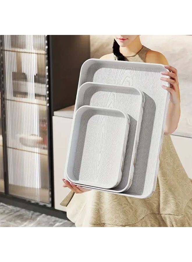 Grey Marble Pattern Thickened Plastic Dinner Plate Set - Image 4