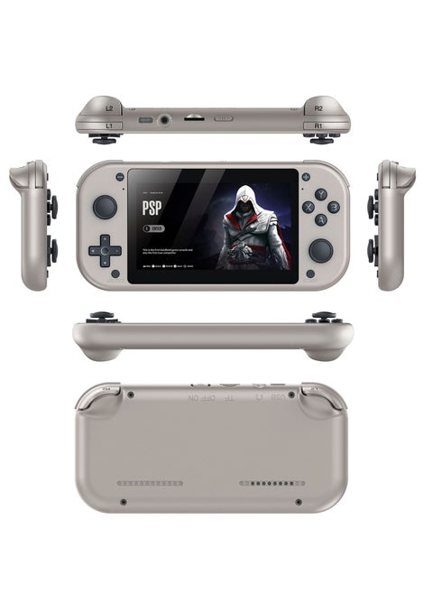 M17 Retro Handheld Game Console 4.3 Inch LCD Screen Built-in 128GB Card 20000+ Classic Games Video Game Console Emuelec System Retro Video Gaming Console 20+ Classic Simulators-Silver