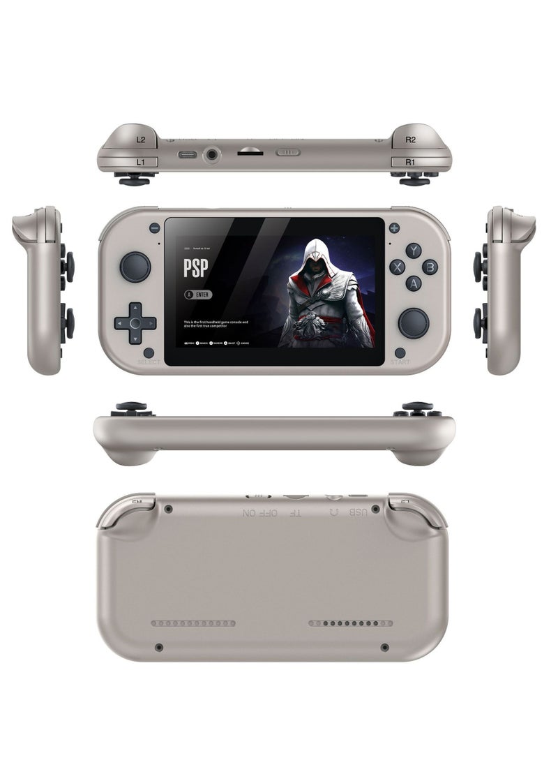 M17 Retro Handheld Game Console 4.3 Inch LCD Screen Built-in 128GB Card 20000+ Classic Games Video Game Console Emuelec System Retro Video Gaming Console 20+ Classic Simulators-Silver