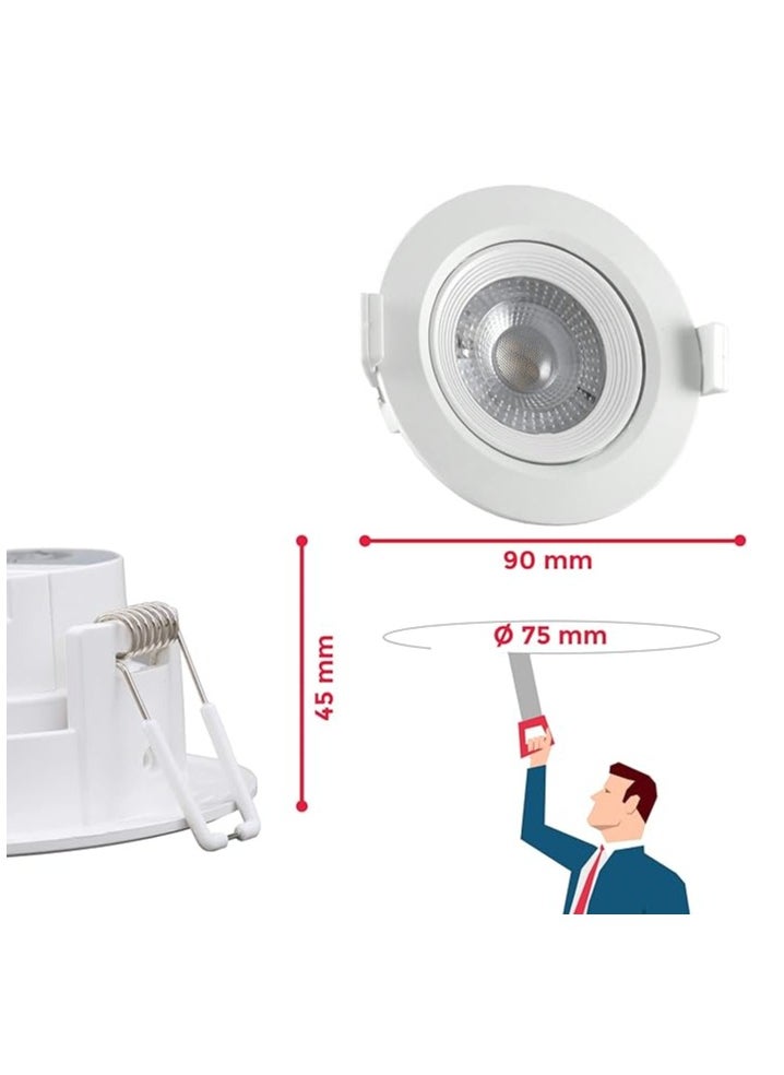 Generic Adjustable Round LED Downlight 7W 24 For Indoor Home & Office Use (3000K - Warm White -)  - Image 2