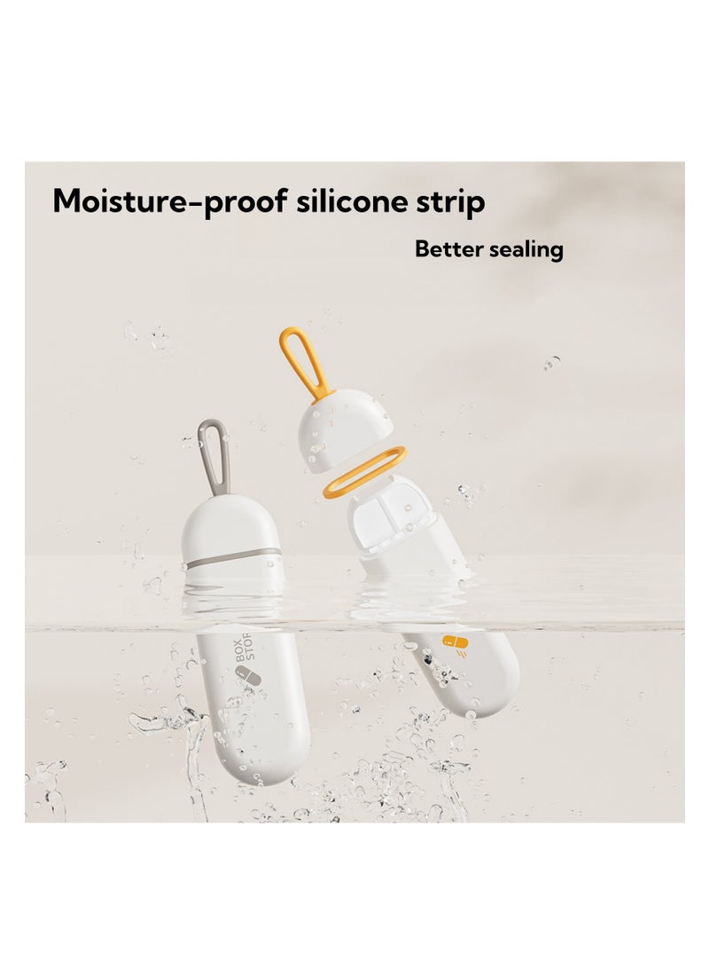 نوفولان منظم حبوب محمول - عبوة من 3 صناديق صغيرة لتخزين الأدوية أثناء السفر مع فواصل للصباح والظهيرة والليل - حلقة سيليكون مقاومة للماء وحبل تعليق مريح وملمس ناعم 14 × 3.6 سم - Image 3