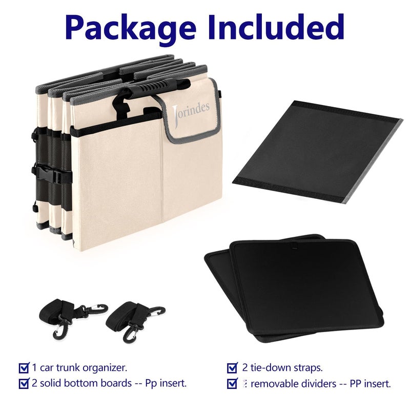 Jorindes Trunk Organizer with Built-in Insulated Leak Proof Cooler Bag,Collapsible Cargo Organizer for SUV with Non Slip Bottom Strips,3 Large Compartments Foldable Waterproof Portable Car Storage Box - Image 3