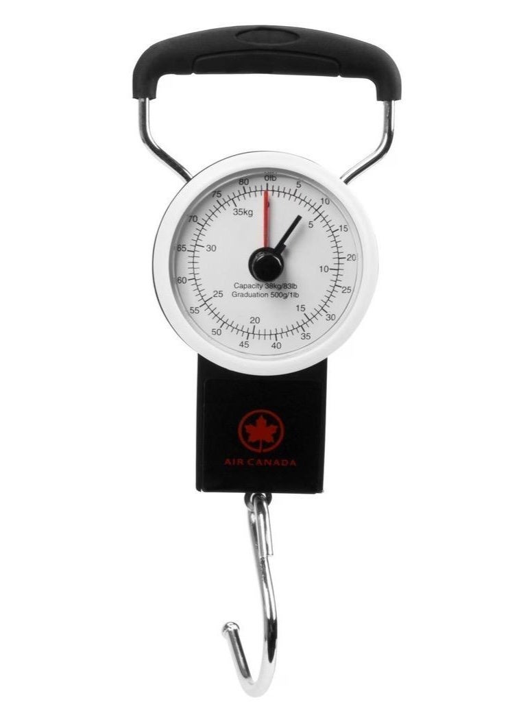 Air Canada Analog Luggage Scale with Built-in Tape Measure – 83 lb (38 kg) Capacity - Image 1