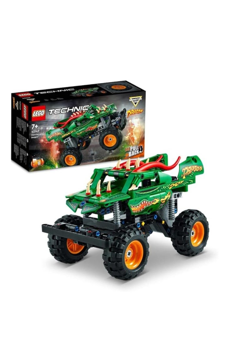 LEGO - Technic Monster Jam 42149 Dragon Set for Kids 7 Years Old and Up; 2-in-1 Set for Kids Who Love Buildable Models and Toy Trucks; Ramadan Gift for Kids 7+ Years Old - Image 1