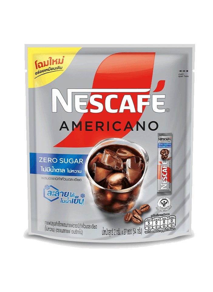 Generic - Nescafé Zero Sugar Americano Coffee – 27 Sachets (2g Each) | Iced Coffee That’s Bold & Smooth | Zero Sugar Coffee Sticks - Image 1
