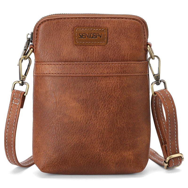 SENDEFN Cell Phone Crossbody Purse Vegan Leather Small Crossbody Bag for Women with Adjustable Strap - Image 1