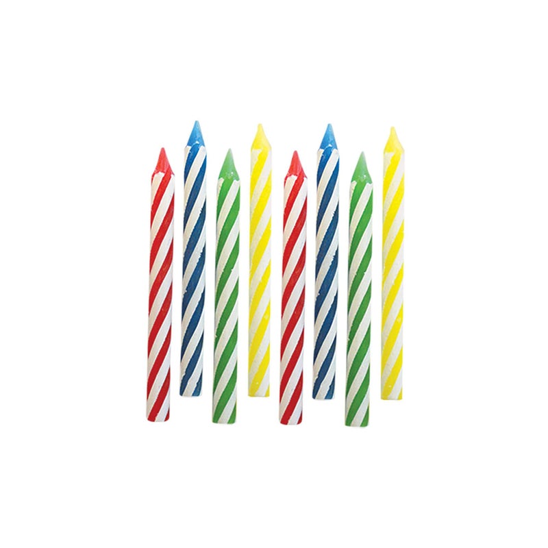 Amscan Primary Colors Birthday Spiral Candle  25 24 Pieces  Celebration Cakes