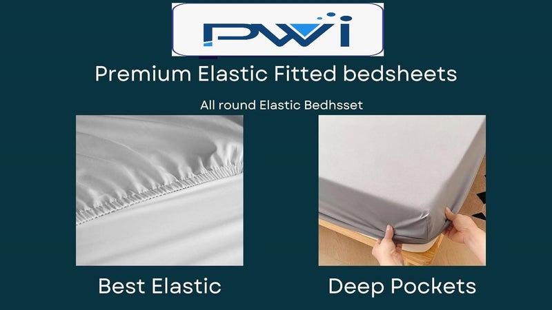 PWI Cotton Feel Elastic Fitted Glace Printed King Size Double Bedsheet with 2 Large Pillow Covers, Inches, 72x78x10 -Brandy Rose - Image 4