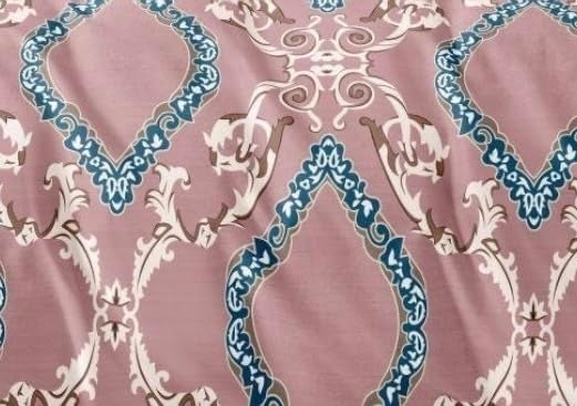 PWI Cotton Feel Elastic Fitted Glace Printed King Size Double Bedsheet with 2 Large Pillow Covers, Inches, 72x78x10 -Brandy Rose - Image 2