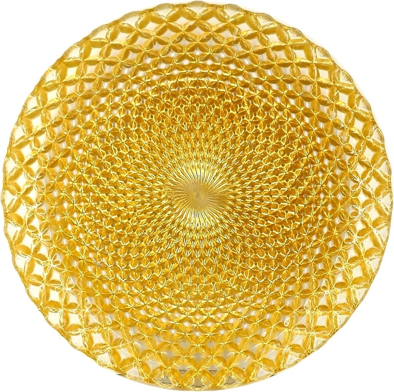 Red Pomegranate PAVO Glass Salad Plate Set Set of 4 pcs Gold - Image 1