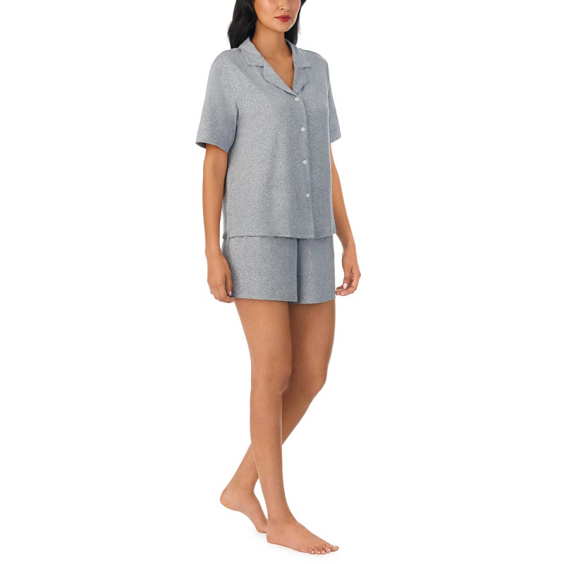Jones New York Womens Sleepwear Lightweight Short Sleeve and Boxer Short 2-Piece Pajama Set - Heather Grey, Medium - Image 2