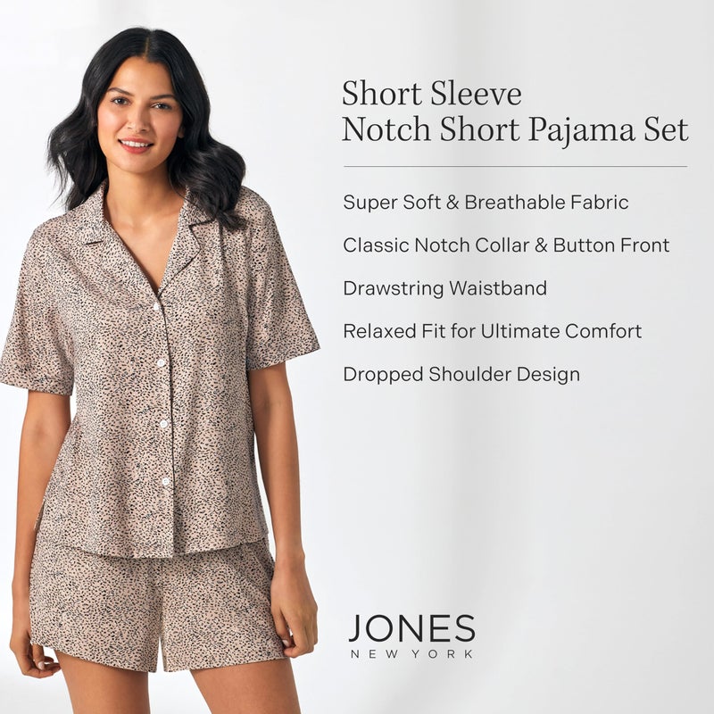 Jones New York Womens Sleepwear Lightweight Short Sleeve and Boxer Short 2-Piece Pajama Set - Heather Grey, Medium - Image 4
