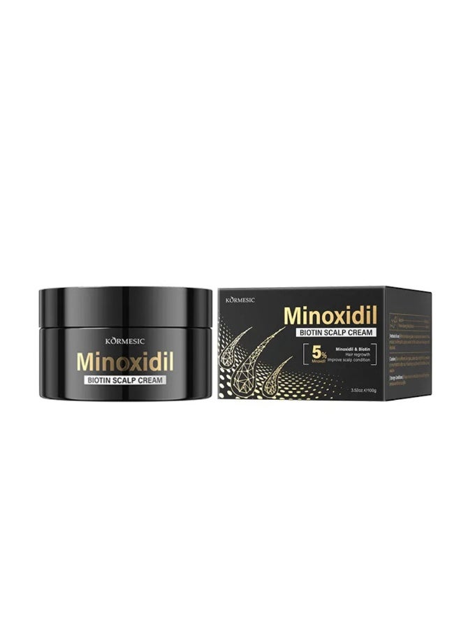 Kormesic 5% Minoxidil Biotin Scalp Cream 100G Hair Regrowth Treatment Cream with Minoxidil 5% Strengthen Hair Promote Hair Growth Reduce Hair Loss Restore Hair Texture & Strength Improve Scalp Condition - Image 2