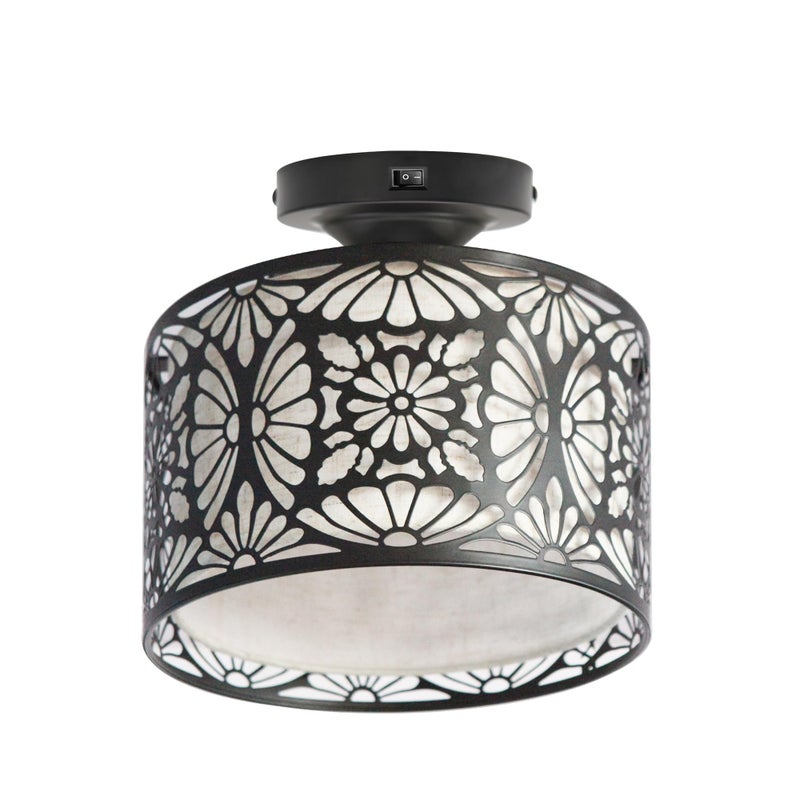 Facon 8-1/2'' LED RV Pendant Dining Table Light with Switch, Decorative Fabric RV Dinette Light Fixture, 12V DC Interior Light for RV Motorhome Camper Trailer, 4000K Cool White - Image 2