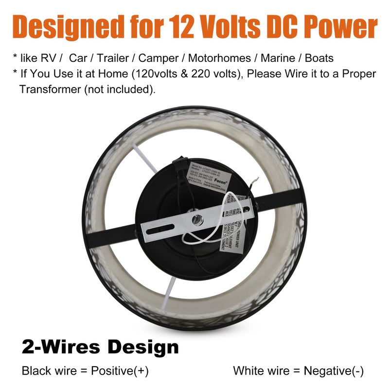 Facon 8-1/2'' LED RV Pendant Dining Table Light with Switch, Decorative Fabric RV Dinette Light Fixture, 12V DC Interior Light for RV Motorhome Camper Trailer, 4000K Cool White - Image 3