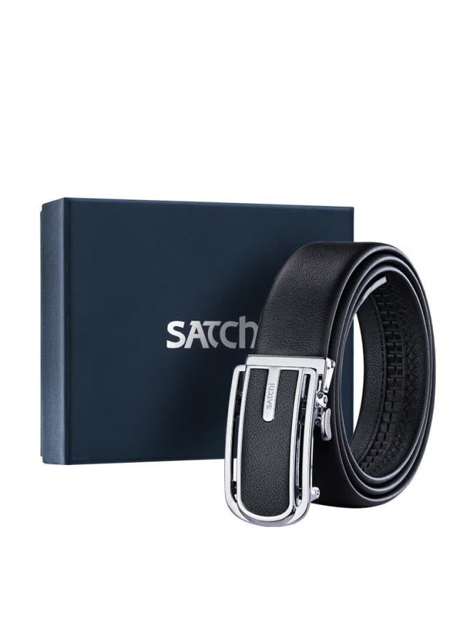Satchi Men's Business Luxury Automatic Buckle First Layer Cowhide Leather Belt Gift Box 125cm - Image 4