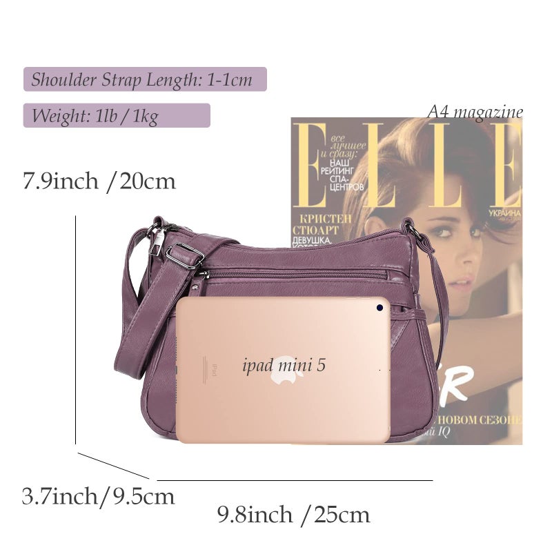 Gladdon Small Crossbody Bags for Women Leather Shoulder Purses Vegan Womens Cross body Bag Lightweight Purple - Image 5