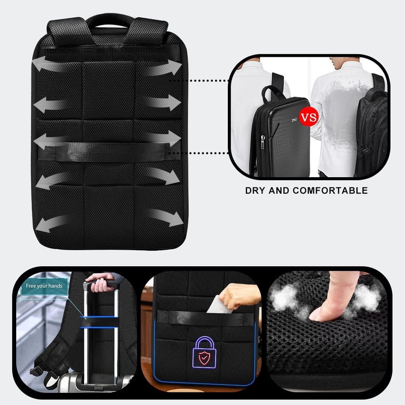 ZINZ Slim & Expandable Laptop Backpack 15 15.6 16 Inch Case, Water Resistant Travel Backpack Compatible with MacBook Pro/Neo 16" 15", Dell XPS 15 16 and Most 15" 15.6" 16" Notebooks - Image 5