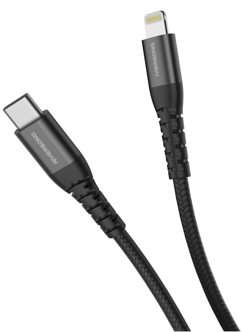 RIVERSONG RIVERSONG Cable Alpha L5 20W PD Lightning iPhone to Type-C, Black  - Image 2