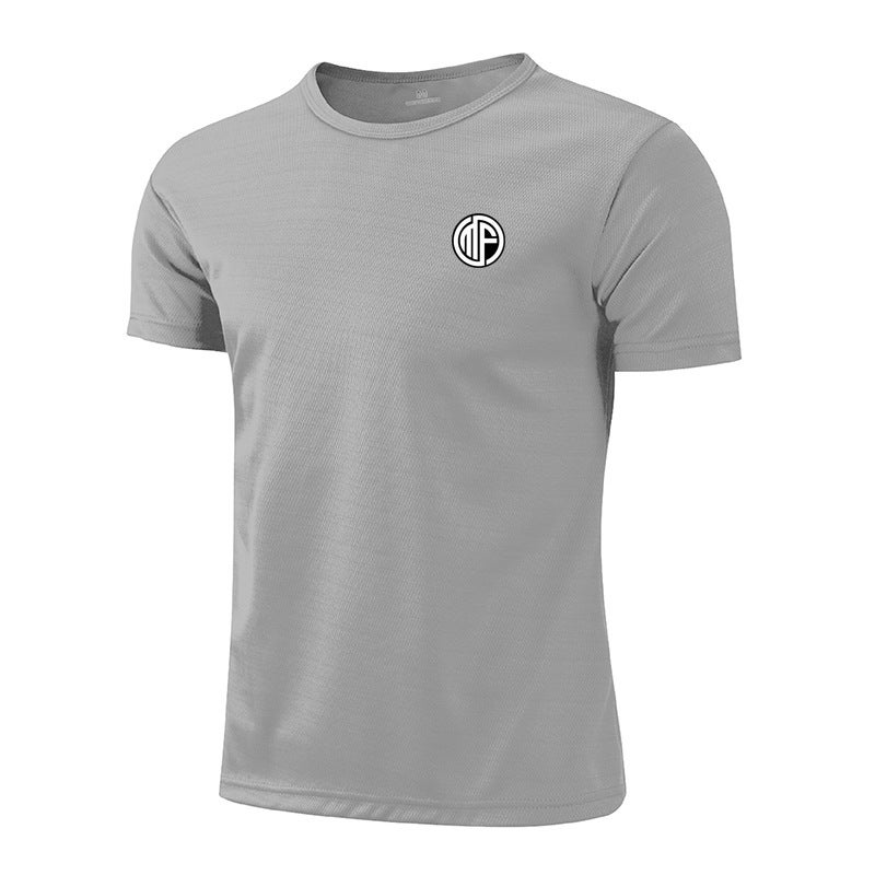 Fitness short sleeve men''s quick-drying breathable stretch slim sports hurdle training bodybuilding trendy muscle summer T-shirt - Image 1