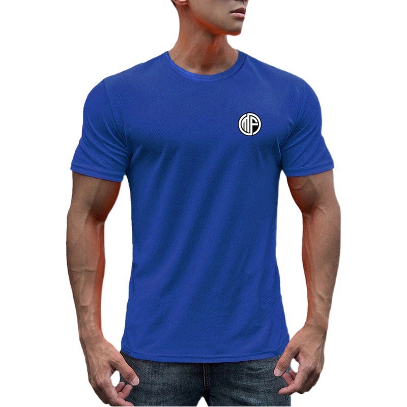 Fitness short sleeve men''s quick-drying breathable stretch slim sports hurdle training bodybuilding trendy muscle summer T-shirt - Image 2