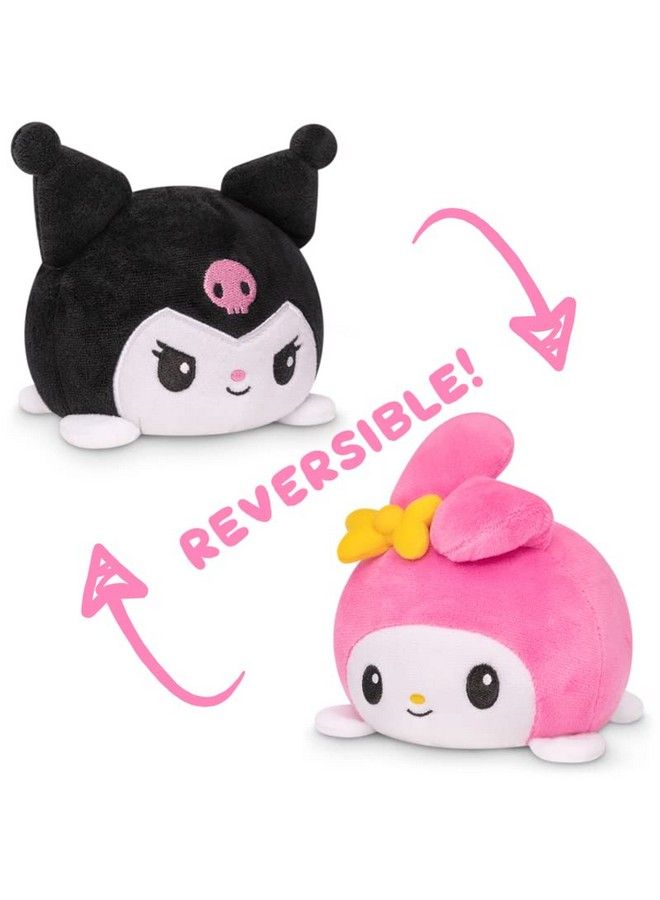 TeeTurtle The Officially Licensed Original Sanrio Plushie My Melody + Kuromi Cute Sensory Fidget Stuffed Animals That Show Your Mood  - Image 4