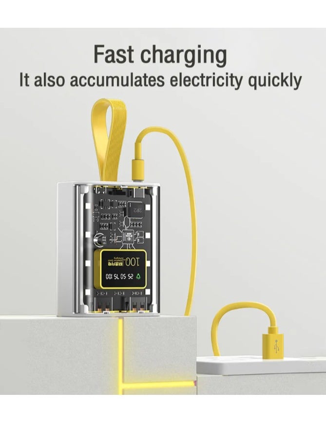 High Quality Power Bank With LED Digital Display - Fast Charging Power Bank 10,000mAh Night Lights Built-in Cables